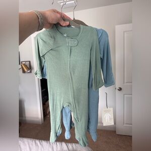 Cloud Island Green and Blue Kids One Pieces Footies